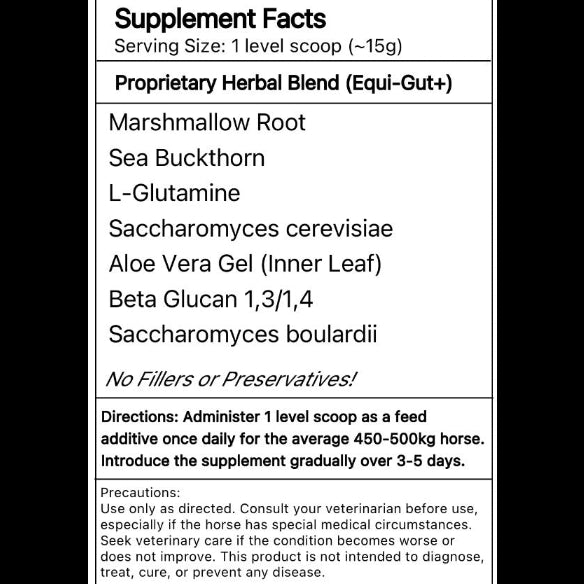 Equi-Gut+ – Veterinarian Formulated Equine Digestive Supplement