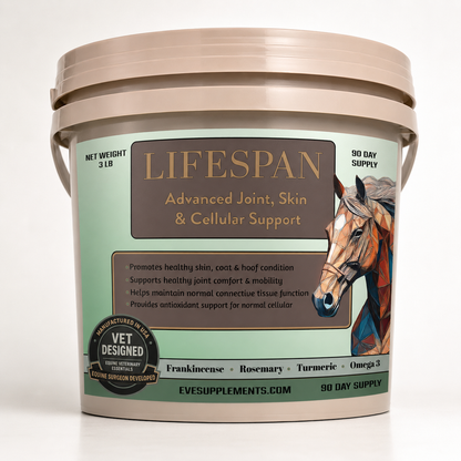 Lifespan 90-day supply bucket for equine joint and skin support